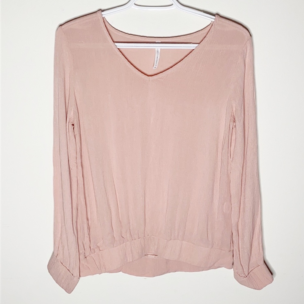 Grayson threads rayon long sleeve textured blouse size S